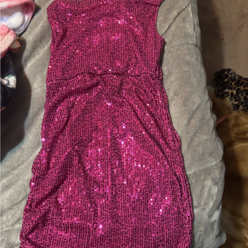Sparkling Pink Mini Dress